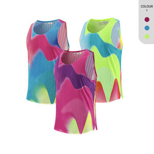 Camisetas sin mangas estampadas de colores para mujer, cuello redondo, transpirables, estilo deportivo, top sin mangas para ropa deportiva, camiseta sin mangas para mujer - Product Image 2