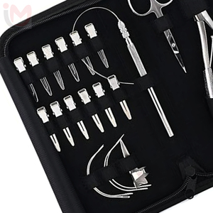 Kit de herramientas profesionales para extensiones de cabello, alicates de acero inoxidable, tijeras, micro anillos, herramienta de instalación de micro eslabones, alicates de crimpado. - Product Image 2