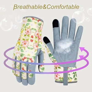 Guantes de Jardinería para Mujer, Talla Grande, Compatibles con Pantalla Táctil, Resistentes a Pinchazos, Guantes de Trabajo, Equipo de Protección - Product Image 5