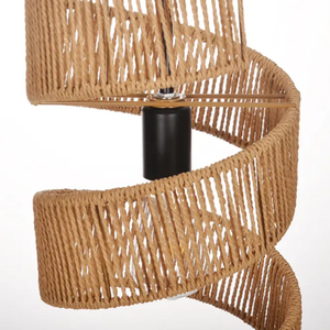 Restaurant Rotating Shape Rope Chandelier Weave Natural Pendant Shade - Product Image 3