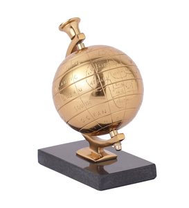 Globe Armillarier Doré Décoratif avec Socle Noir, Globe Céleste Vintage, Décoration de Bureau, Style Astrolabe Nautique Antique - Product Image 3