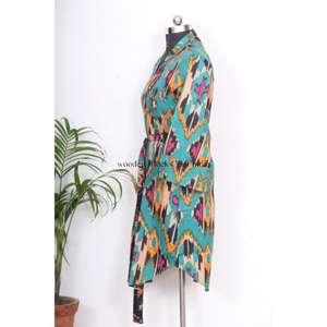 Camisa Larga Estilo Kimono Romántica de Algodón para Mujer, Encanto Caprichoso, Fluidez Sofisticada, Vestidos Casuales al por Mayor - Product Image 5