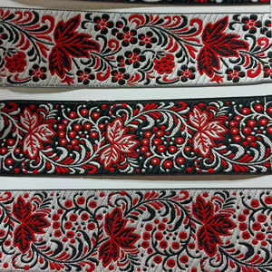 Tela de encaje jacquard premium con diseño floral, ribete de encaje tejido para decoración de vestidos de novia, sarees y prendas de vestir, proveedor mayorista de textiles de moda. - Product Image 1