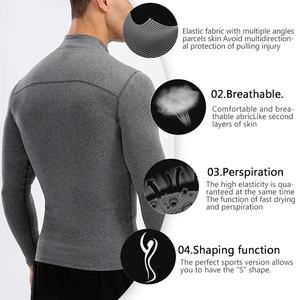 Custom Logo Sports Clothing <b>Shirts</b> with <b>Long</b> Sleeves New Sports Mesh Workout <b>T</b>-<b>Shirt</b> Muscle Fit Solid Pattern - Product Image 4