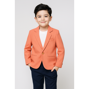 เสื้อเบลเซอร์เด็กผู้ชายสีพีชแบบมีลาย - Product Image 5