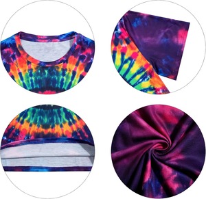 T-shirt créatif tie-dye pour homme, manches courtes, motif spirale multicolore, coupe décontractée, style audacieux et tendance. - Product Image 3