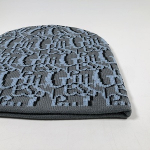 OEM Fashion Warm <b>Beanies</b> Hats Unisex Jacquard <b>Beanie</b> Custom All Over Printed Cuffless Knit Toques Acrylic Embroidery <b>Skull</b> Caps - Product Image 6