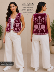Abrigo Corto de Terciopelo Floral para Mujer con Logotipo Frontal RAJASTHANI TEXTILE, Cierre de Pullover de Poliéster/Algodón - Product Image 3
