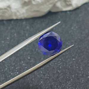 Zafiro natural redondo facetado, corte brillante, zafiro suelto en varios tamaños, gema azul para joyería al por mayor. - Product Image 5