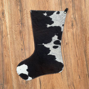 Personnalisé 16 "grand bas de vacances de Noël Western usiné à la main en cuir de vachette Turquoise Floral bas d'arbre de Noël - Product Image 3