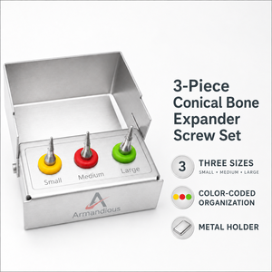 ARMANDIOUS INDUSTRIES 3-Piece Dental Conical Bone Expander <b>Screw</b> Set — <b>Small</b> Medium Large - Product Image 2