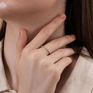 Bague d'éternité ouverte élégante en diamant rond, avec diamants de laboratoire flottants, pour fiançailles, cadeau d'anniversaire, bijoux fins - Product Image 4