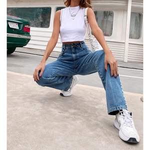 Pantalon en jean baggy vintage taille haute pour femmes 90's Boyfriend Jeans jambe droite respirant grande taille pour les adolescentes - Product Image 1