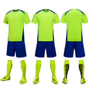 Tenue de football unisexe personnalisée, maillot à manches courtes bicolore, 100 % polyester, séchage rapide, taille élastique, pour toutes les saisons, vêtements d'équipe - Product Image 5