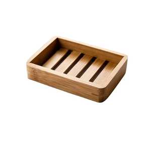 Slotted Wooden Soap Saver <b>Tray</b> Rectangular Natural Wood Bar Soap Holder Countertop Self Draining Soap Rack <b>Bath</b> Hardware - Product Image 2