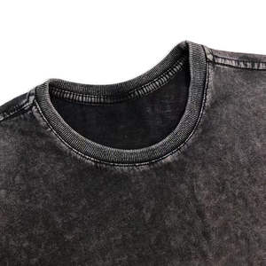 Camiseta de Manga Corta para Hombre, Corte Regular, Estilo Vintage, Lavado Ácido, 100% Algodón, con Logotipo Desgastado, Ropa Casual - Product Image 6