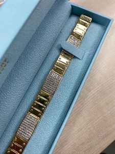 Bracelet tennis Hiphop en moissanite plaqué or rose, or/argent, unisexe, taille brillante, élégant, pour mariage, fête, anniversaire - Product Image 4