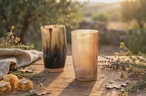 Tazas de Cuerno de Búfalo Hechas a Mano, Artesanía Natural, Pulimentadas, Rústicas, Decorativas, Juego de Vasos Duraderos, Coleccionables - Product Image 2