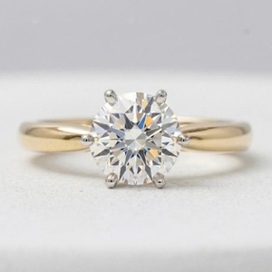 Bague en or 14 carats avec diamant de laboratoire rond brillant de 1,75 carat, diamant blanc certifié IGI, clarté VS1, bijoux de fiançailles et de mariage pour femmes - Product Image 6