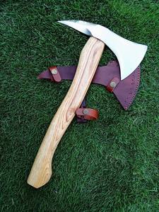 Hacha de Barba Forjada a Mano de Primera Calidad con Punta Trasera, Acero de Alta Dureza, Tomahawk Táctico, Herramienta para Acampar al Aire Libre y Cortar Madera - Product Image 2