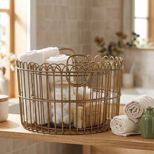 ชุดตะกร้าโลหะทองเหลืองโบราณ 3 ใบ ขนาด 24 ซม. ขอบโค้ง รูปทรงหอยเชลล์ สำหรับตกแต่งบ้าน โรงแรม งานแต่งงาน - Product Image 2