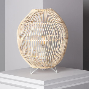 Vintage Handbraided Rattan Table <b>Lamps</b> for Study Room and Bedroom Wholesale Natural Desktop <b>Lamp</b> - Product Image 4