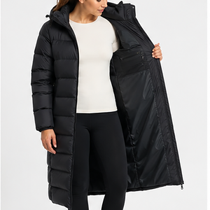 Vêtements de sport décontractés, veste matelassée à capuche, fermeture éclair intégrale, poignets élastiques, résistante à l'eau, imperméable, pour activités, homme/femme - Product Image 5