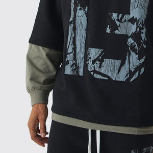 Sudaderas Casuales de Cuello Redondo de Poliéster/Algodón de Alta Calidad OEM, Tallas Grandes, Impresión Personalizada, Color Liso, Felpa, Invierno, MOQ Bajo - Product Image 5