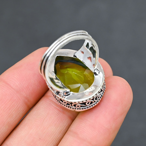 Gorgeous Hot Selling Trendy Modern GREEN <b>PERIDOT</b> Gemstone <b>Ring</b> Solid 925 Sterling Silver Handmade Jewelry Wholesale Factory - Product Image 3