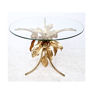 Mesa de centro de alta resistencia, mueble de Metal, marco de Base de hierro, Cubierta superior de vidrio, mesa de café de trigo, lo mejor para decoración de granja - Product Image 5