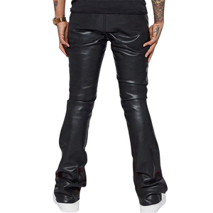 Nexfit Athletics <b>Men's</b> Casual <b>Leather</b> <b>Pants</b> Stylish Slim Fit Trousers PU <b>Leather</b> Streetwear Bottoms Comfortable Fit Durable - Product Image 2
