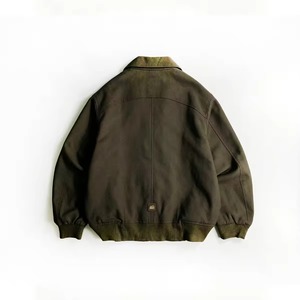Blouson universitaire zippé pour homme en laine peignée rouge bordeaux avec col montant, logo frontal, coupe régulière, coupe-vent, vêtement d'extérieur d'hiver - Product Image 3