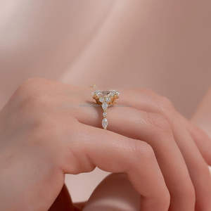 IGI/GIA Lab Grown Cut Diamond Vintage 14K Anillo de boda/compromiso amarillo Unisex Oro blanco fino para fiesta de aniversario-Worthy - Product Image 4