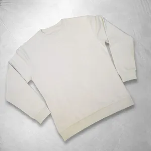 Sudadera Crema con Cuello Redondo para Hombre, Gruesa, Lisa, Color Blanco Hueso, Tallas S-3XL - Product Image 3