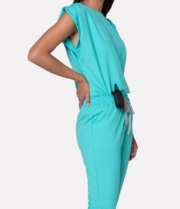 Ensembles de tenues d'infirmière en tissu extensible sans manches, style jogging, pour hôpital - Product Image 5