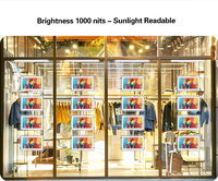 Écran d'affichage numérique double face suspendu au plafond pour publicité intérieure, haute luminosité, 21,5 pouces, pour vitrine