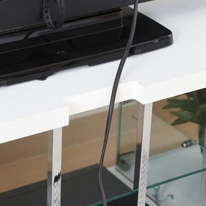 Modern Tempered Glass <b>TV</b> Stand with Storage for 50-54 in <b>TVs</b> Living Room Furniture - Product Image 5