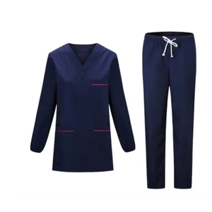 Women's <b>Purple</b> Scrub Set V-Neck Top With Pockets And Drawstring Pants Hospital Uniforms For Nurses And Doctors - Product Image 6