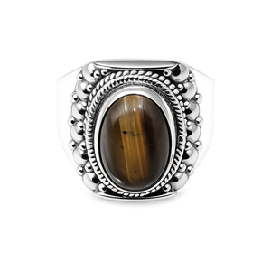 Natural <b>Tiger</b> <b>Eye</b> 925 Sterling Silver Gold Statement <b>Ring</b> Handmade Vintage Boho Adjustable Gemstone Wedding Women Gift Jewelry - Product Image 5