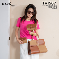 Ensemble de sacs à main de luxe pour femme en cuir PU tressé bicolore, 3-en-1 : sac fourre-tout élégant à rabat, mini pochette assortie et porte-cartes, avec poignée supérieure
