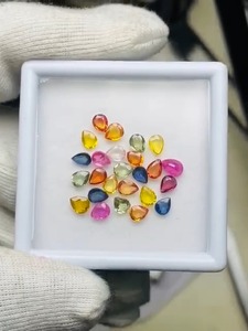 Saphir naturel multicolore, taille poire, 8,42 carats, qualité AAA, avec lueur et belle variété de couleurs, parfait pour la création de bijoux. - Product Image 3