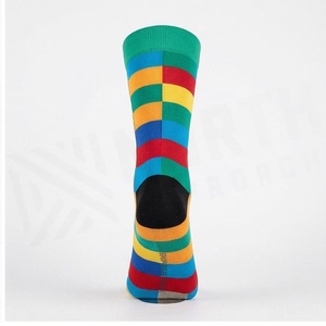 North Approach Crew <b>Socks</b> Striped Rainbow Pattern Breathable Knitted for Adults Summer Casual Wear - Product Image 2