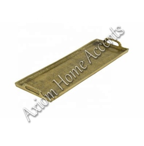 Bandeja de aluminio hecha a mano con elegante acabado pulido, ideal para mesas de comedor contemporáneas de Axiom Home Accents - Product Image 6
