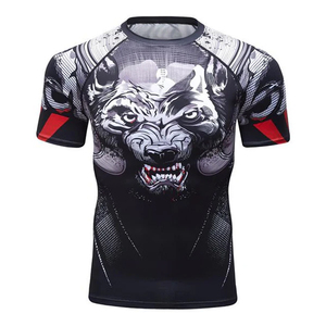 Rashguard MMA personalizable de manga corta para hombre, para surf y artes marciales, MOQ bajo, precio económico. - Product Image 1