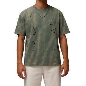 Coton de la plus haute qualité 220g Streetwear chemises unies vêtements de sport surdimensionné épaule ample lavage lourd t-shirt pour hommes - Product Image 1