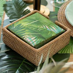 Panier de rangement en rotin tressé à la main boîte à papier pour voiture porte-serviettes en osier naturel paniers distributeurs carrés - Product Image 6