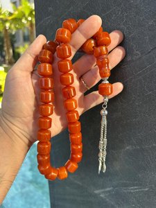 Tasbih de Resina Hecho a Mano, Ecológico y Duradero, con Cuentas Lisas y Pulimentadas, Perlas Principales, Tasbih Islámico - Product Image 4