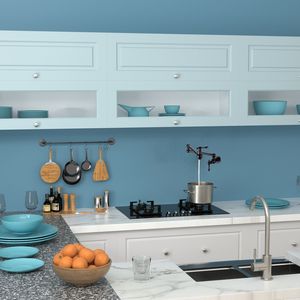 Robinet de cuisine mural monotrou Remplisseur de pot extensible pliable en bronze huilé avec deux poignées - Product Image 3