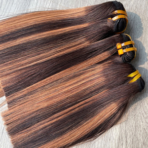 Cheveux vierges bruts vietnamiens de qualité supérieure, lissage machine double, couleur piano - Product Image 6