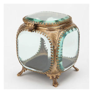 Boîtes à bijoux modernes en laiton et verre biseauté, vente en gros |   Écrins à bijoux personnalisés faits à la main de qualité supérieure, couleur et taille au choix, pour offrir en cadeau - Product Image 1